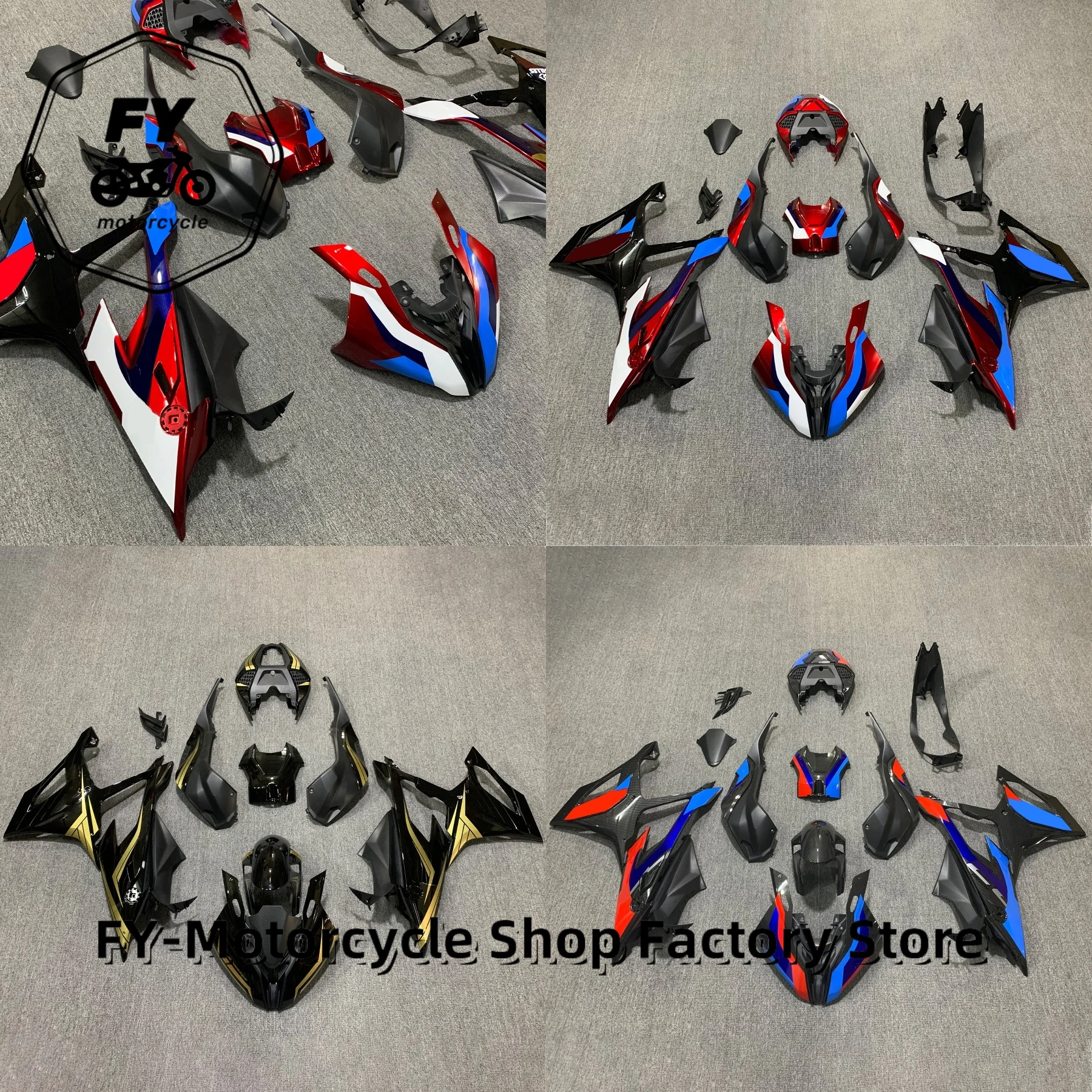 Complete ABS Fairing Kit Full Bodywork Panels Fit BMW S1000RR 2019‑2022 Aftermarket Motorcycle Replacement Fairing Shell Set