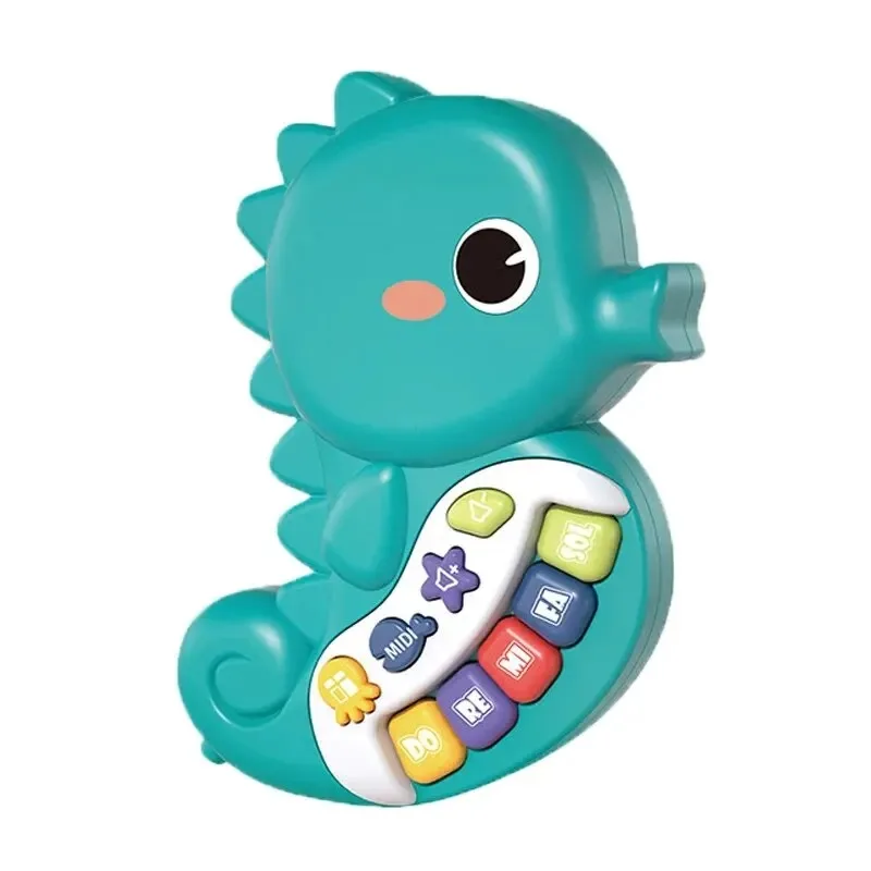 Multifunctional Seahorse Electronic Piano with Music and Light,Baby Piano Music Toys Early Educational Music Toys Kids Gift