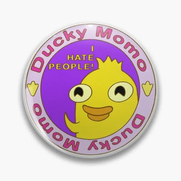 Ducky Momo I Hate People  Soft Button Pin Jewelry Funny Cartoon Gift Hat Metal Clothes Cute Lover Brooch Lapel Pin Creative