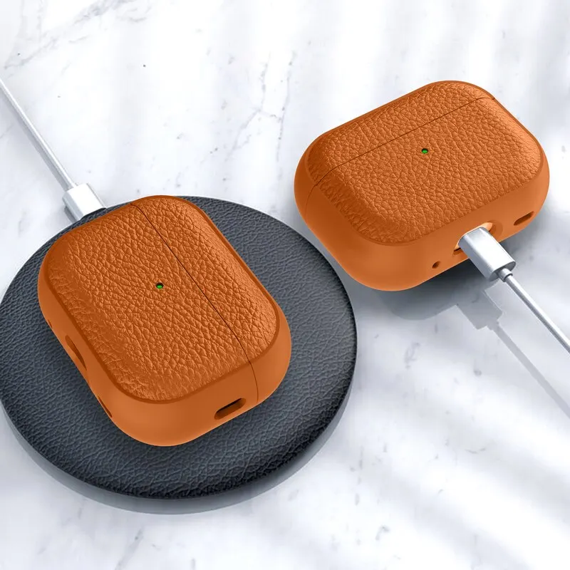 Earphone Case for AirPods Pro 3/Pro 2/4 (Leather-Like Design) Protection Case Accessories with Keychain For AirPods Pro 3/Pro 2 view 3