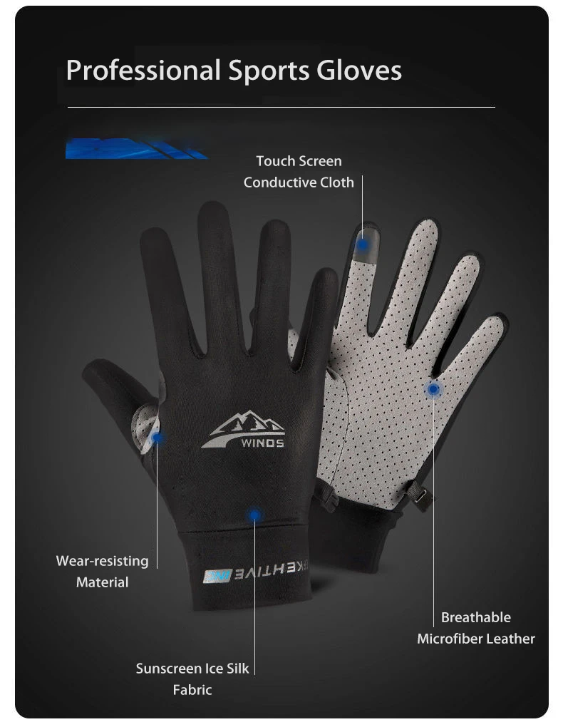 Angeln Handschuhe Eis Seide Touchscreen Nicht-Slip Fitness UV Schutz Handschuhe Männer Frauen Radfahren Sommer Motorrad Elastische Handschuhe – Detail 5