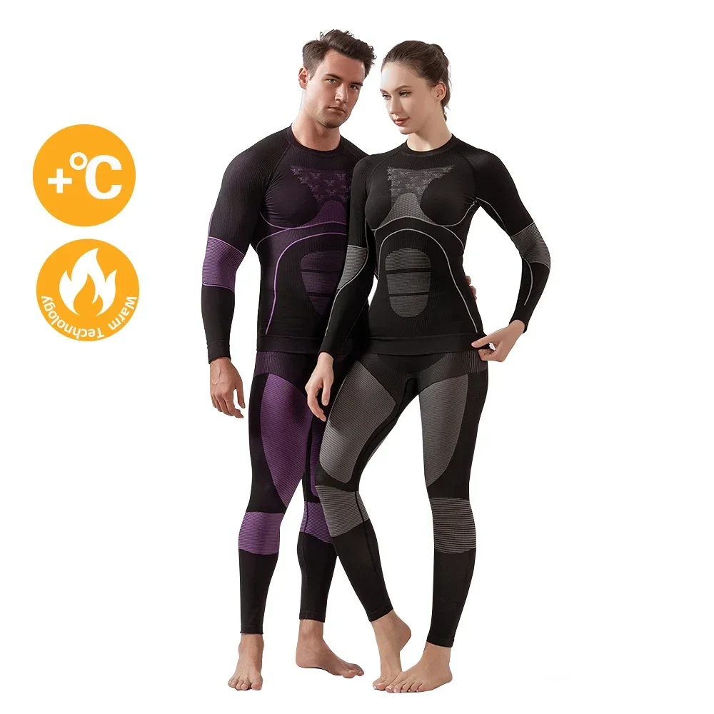 Thermal Skiing Underwear Winter Tight Fitting Long Sleeves Long Johns Lightweight High Stretchy Breathable Couple Set Cold-proof