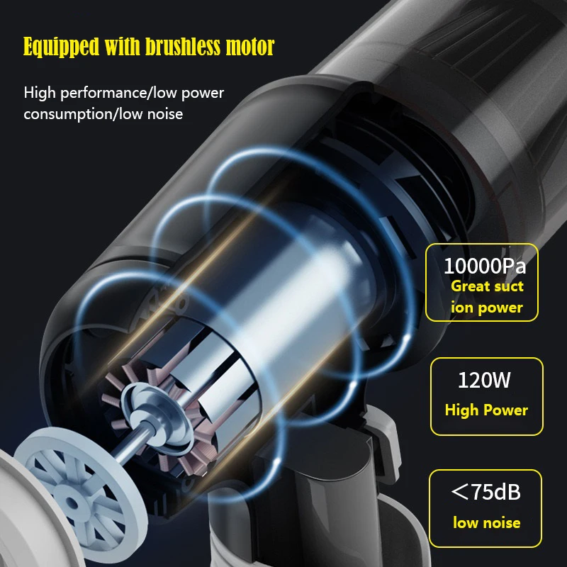 샤오미 휴대용 미니 습식 건식 진공 청소기, 20000Pa, USB 충전, 자동차 4000Mah