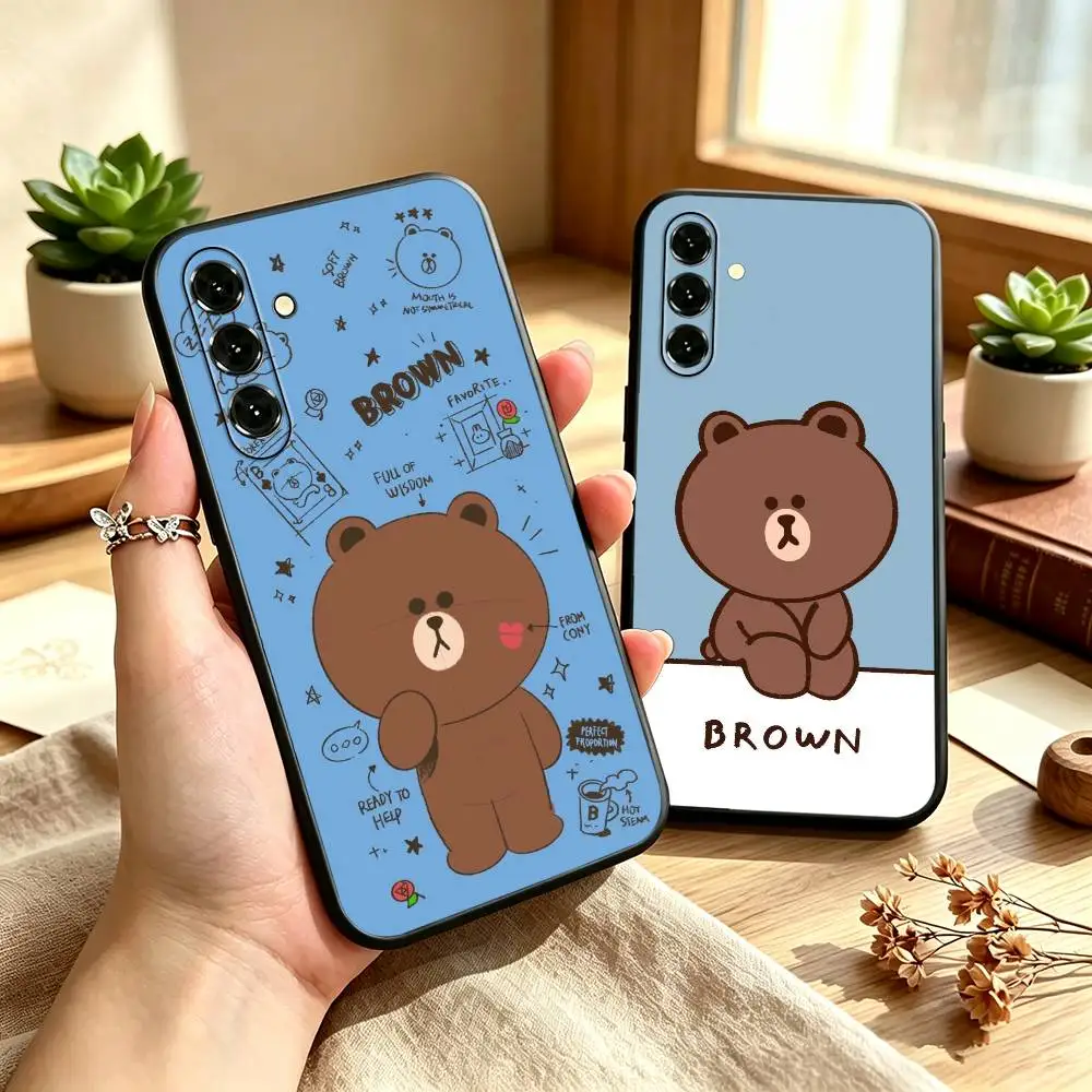 Maiden Cartoon Line FriendS Brown Phone Case Silicone Soft For Samsung Galaxy A73,A72,A71,A70,A53,A52,A51