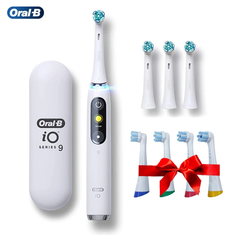 

Oral B IO9 Adult Intelligent Electric Toothbrush IO Micro-vibrating Tech 7 Modes With IO Replacement Brush Heads 1 Travel Case