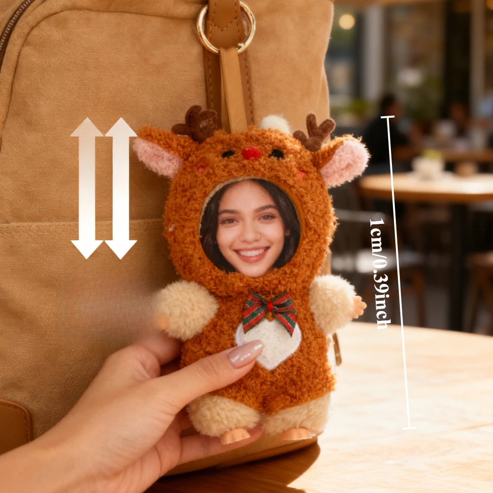 مضحك شخصية الوجه مخصص عيد الميلاد الرنة مفتاح سلسلة كاني نفس Layeye قلادة هدية لصديقها صديقة الحيوانات الأليفة الطفل