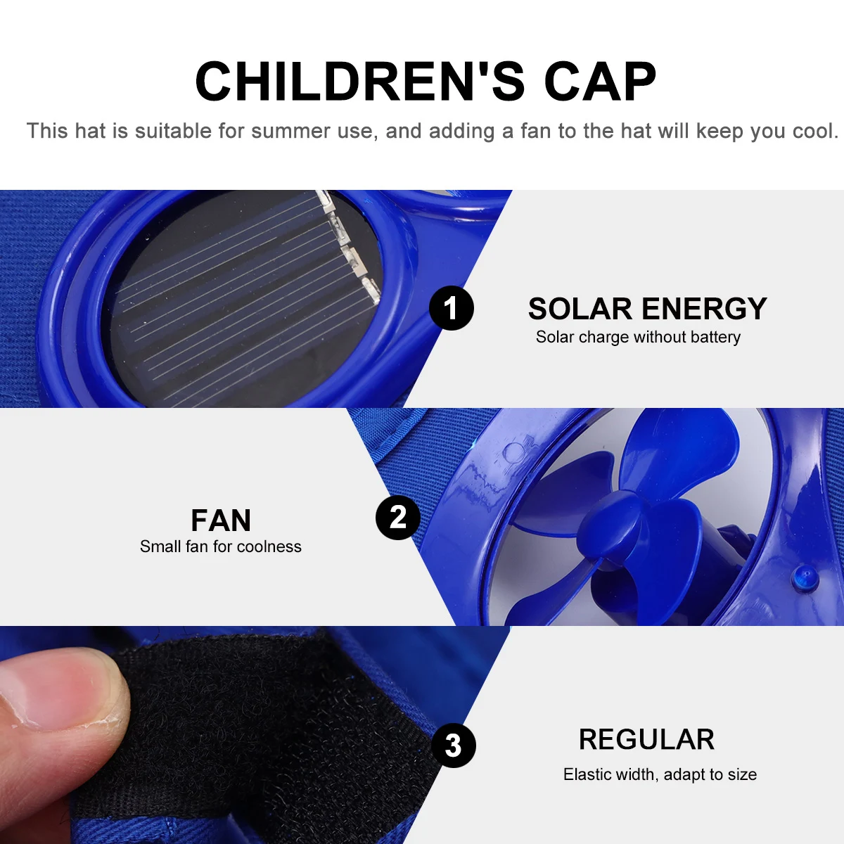 

Cotton Fan Hats for Kids Use Switch Sector Practical Sun Block Hat Energy Storage Children Cap Fan Hat