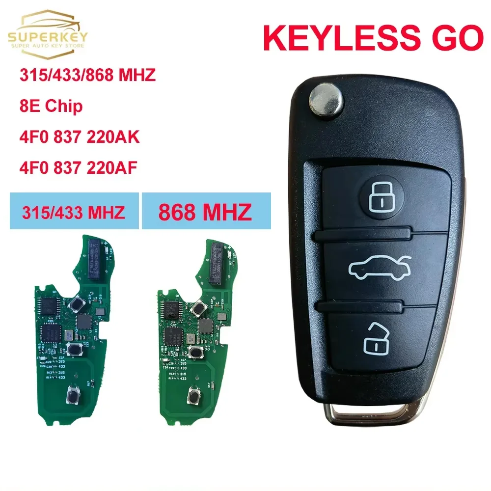 

СУПЕРКЦИЯ Смарт-брелок для 2006-2015 AUDI A6 Q7 S6 RS6 8E Чип 315 434 868 МГц 4F 0837220 АК 4Ф 0837220 AF 4F0 837 220AF
