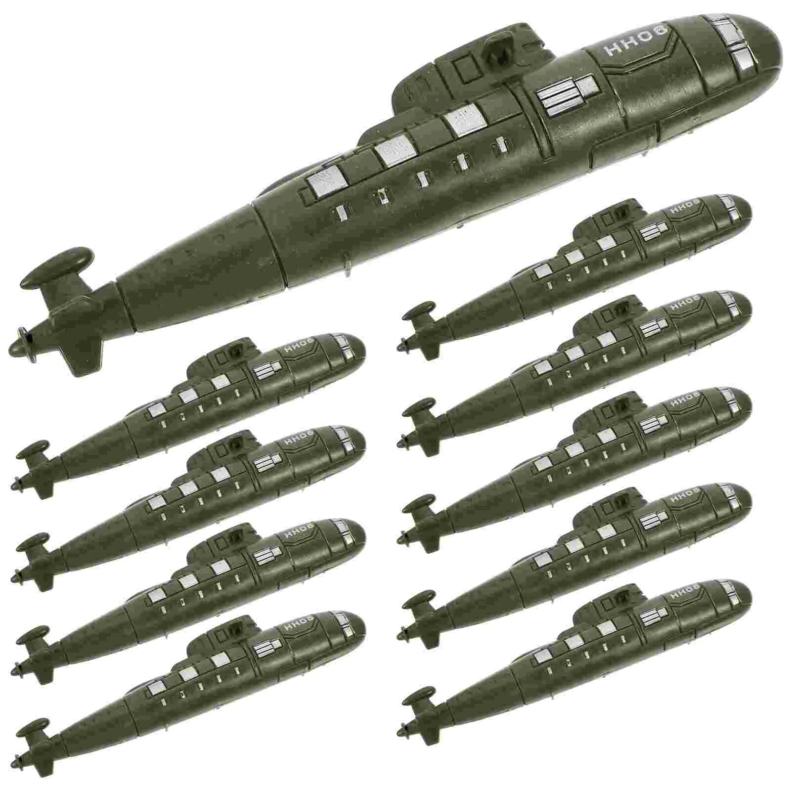 10 Pcs Spaceships Simulated Submarine Small Submarines Toy Pp Lifelike Decors Child