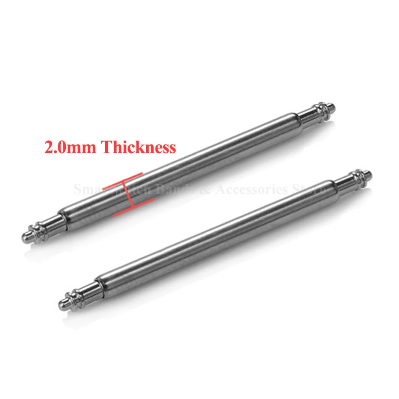 15pcs 16mm 18mm 20mm 22mm 24mm Watch Band Spring Pins 2.0mm Diameter Bar Metal Spring Bars Strap Link Pins Watch Accessories