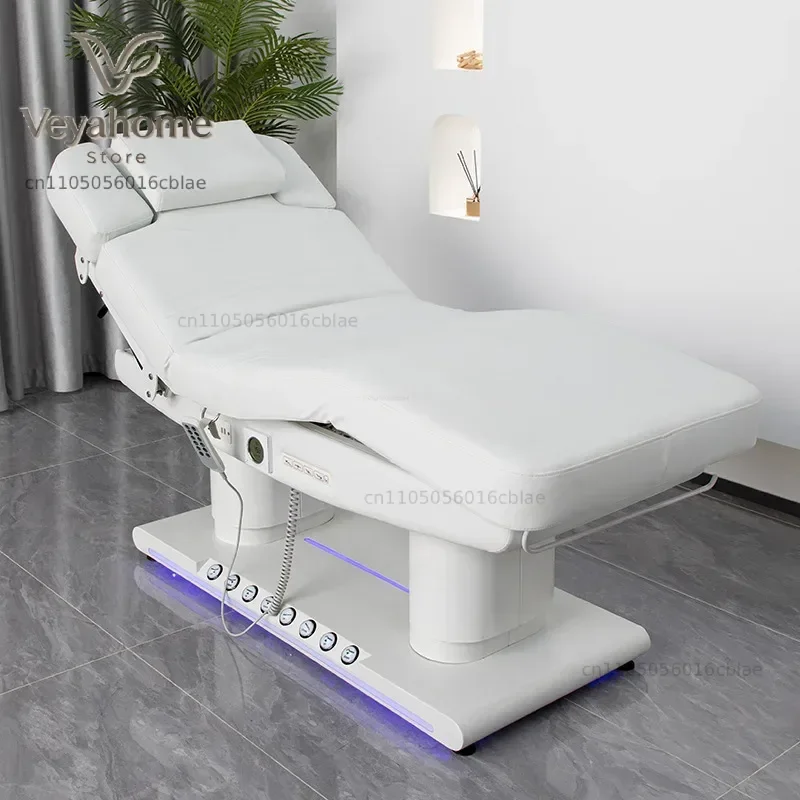 New Design Comfortable Massage Bed White Gold Beauty Salon Electric Cosmetic Facial Spa Lash Massage Bed cosmetic bed beds