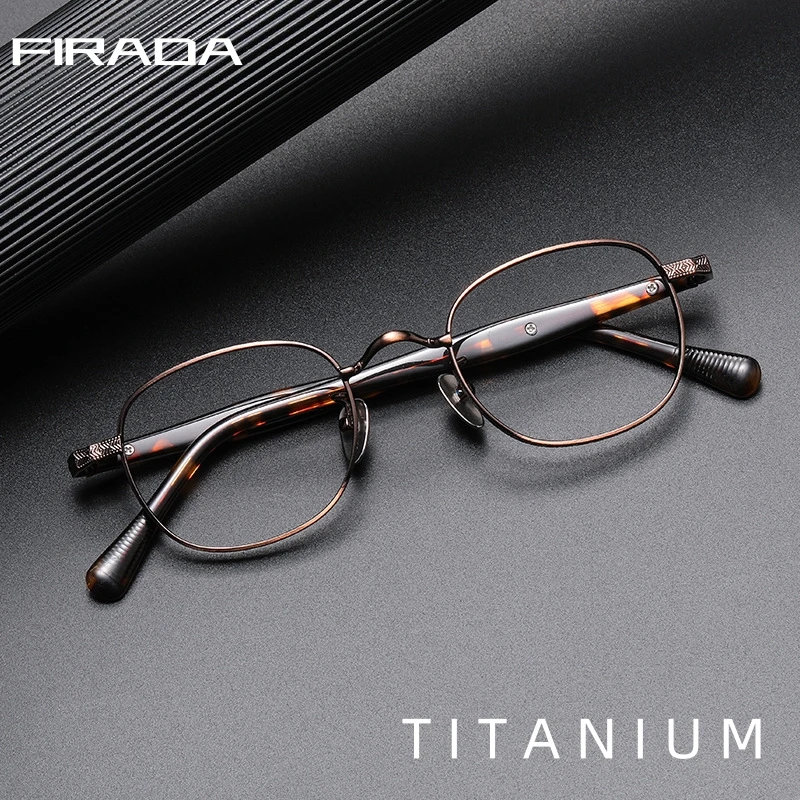 FIRADA 2025 Fashionable Comfortable Glasses Retro Luxury Pure Titanium Prescription Eyeglasses Frames For Men And Women 217-C