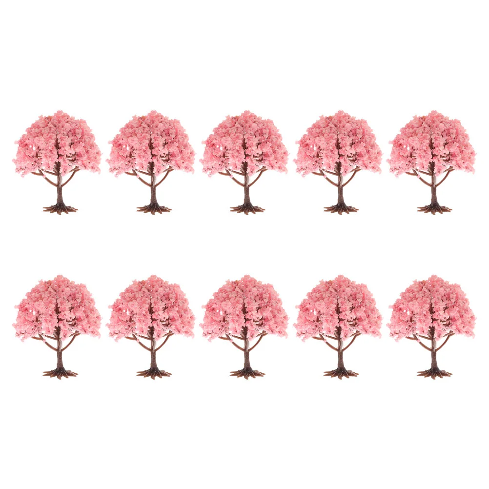 

10 Pcs Simulation Flower Trees Miniature Artificial Decorative Models for Sand Table Landscaping 6cm Height ABS Sponge Material