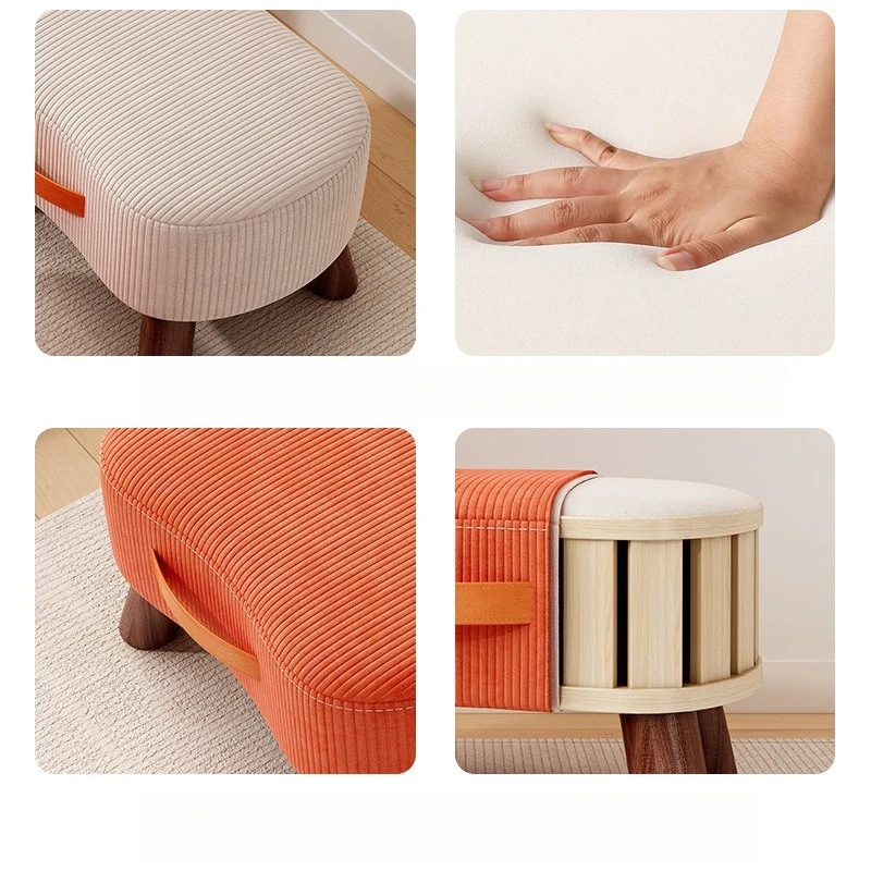 Small stool for home use low stool simple shoe changing stool sofa footrest stool soap stool small chair soft bag