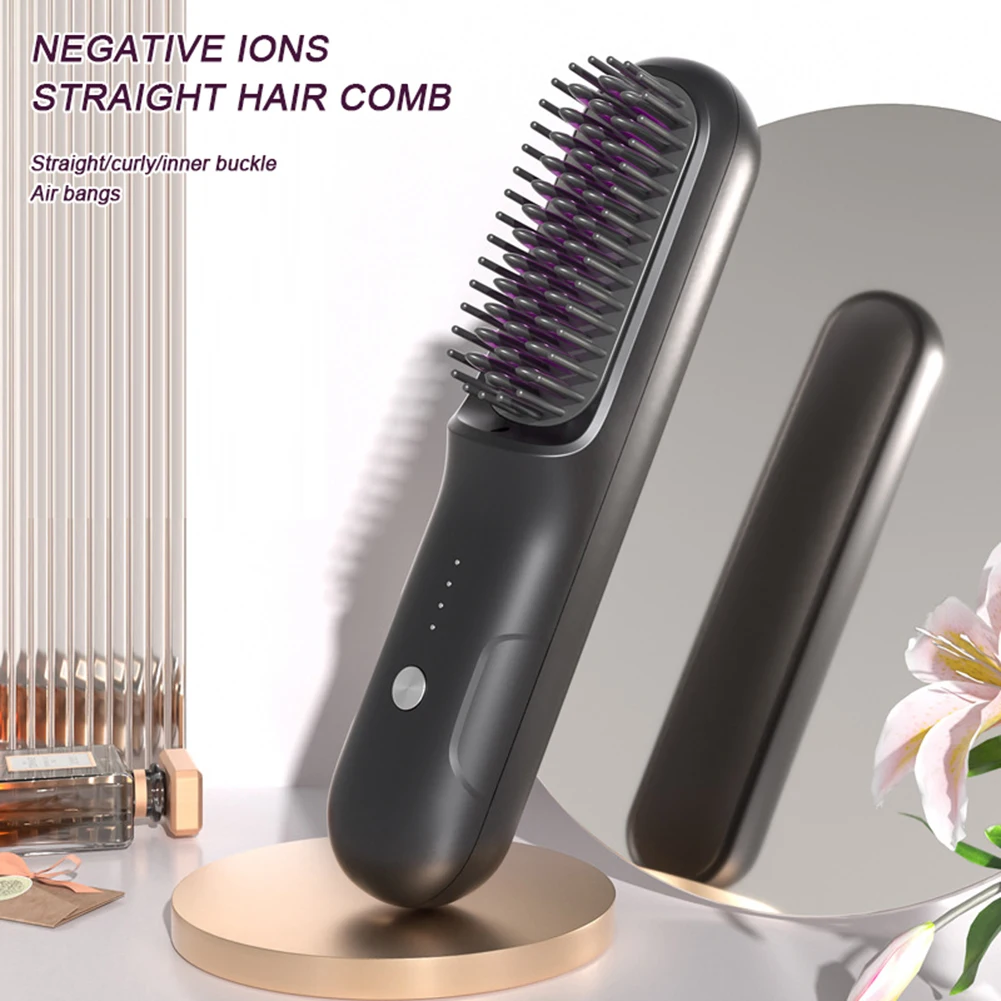 Wireless Straightening Comb For Hair Fast Easy Electric Detangling Hair Comb Birthday Gift