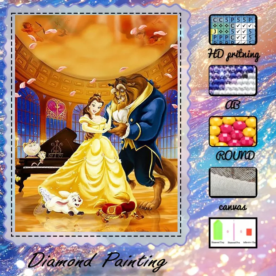 

1 piece - Potdemiel-5D-DIY - Flocking cloth - Special drill - Diamond painting set - Dancing couple - Diamond art
