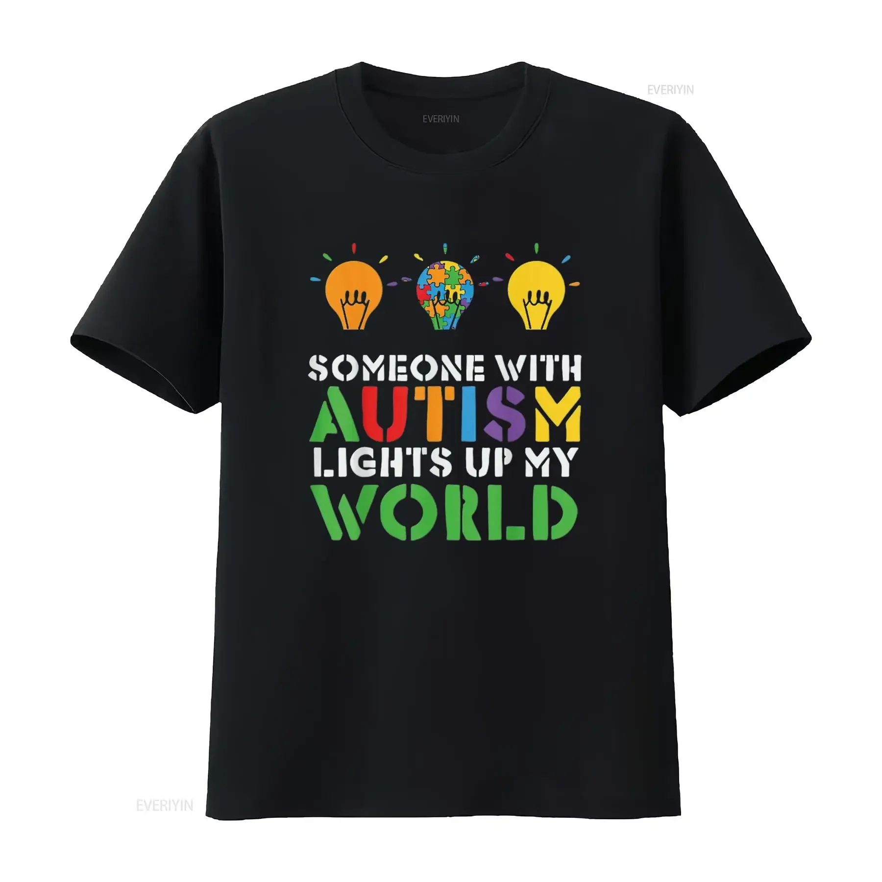 Mens Autism Awareness Month Autistic Family Lucky Quote T Shirt Black X Large vintage Washed Casual Stretched fashion Versatile