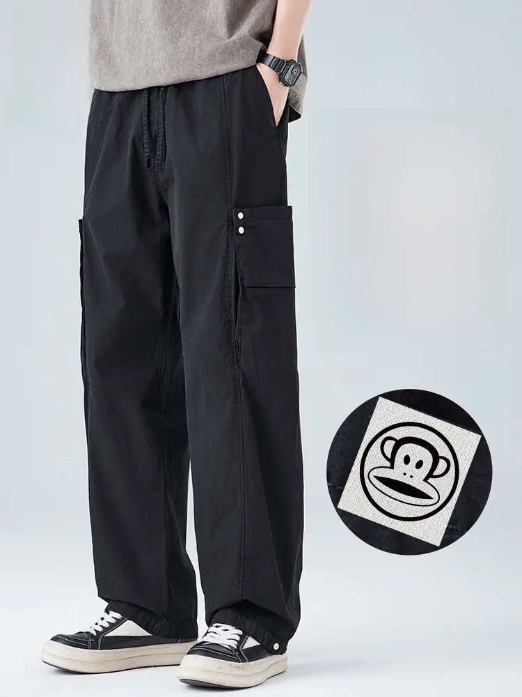 

Мужские брюки-карго Paul Frank: свободные, широкие, прямого кроя, повседневные, в стиле ретро, японский стиль, осенние, рабочие, удобные