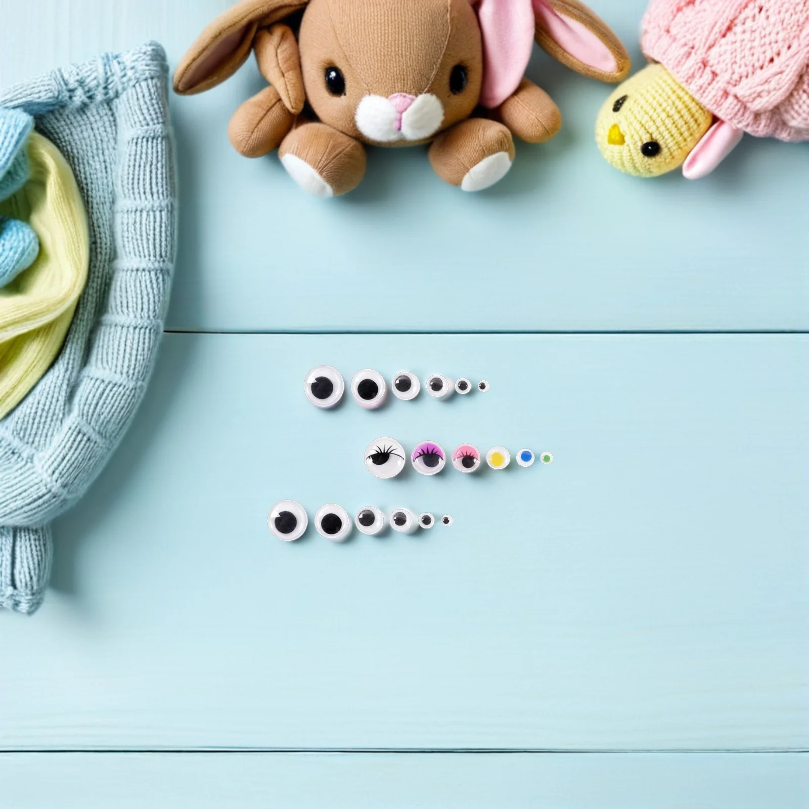 750Pcs Self Adhesive Wiggle Eyes Multi Colored Multi Sizes 6-18Mm for Crafts DIY Art Projects Craft Supplies Plastic Safety