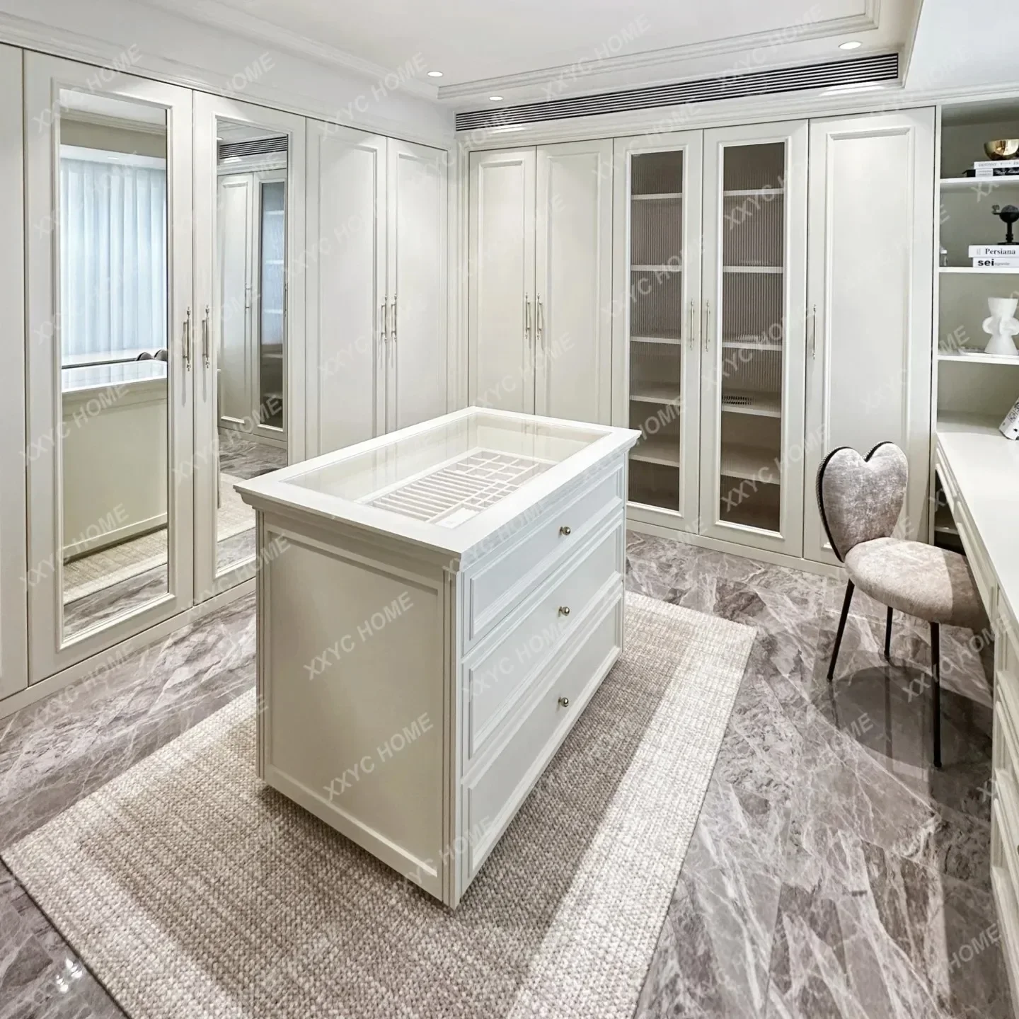 A French Light Luxury Cloakroom Drawer Locker Jewelry Cabinet Door Store Display Cabinet Household Floor