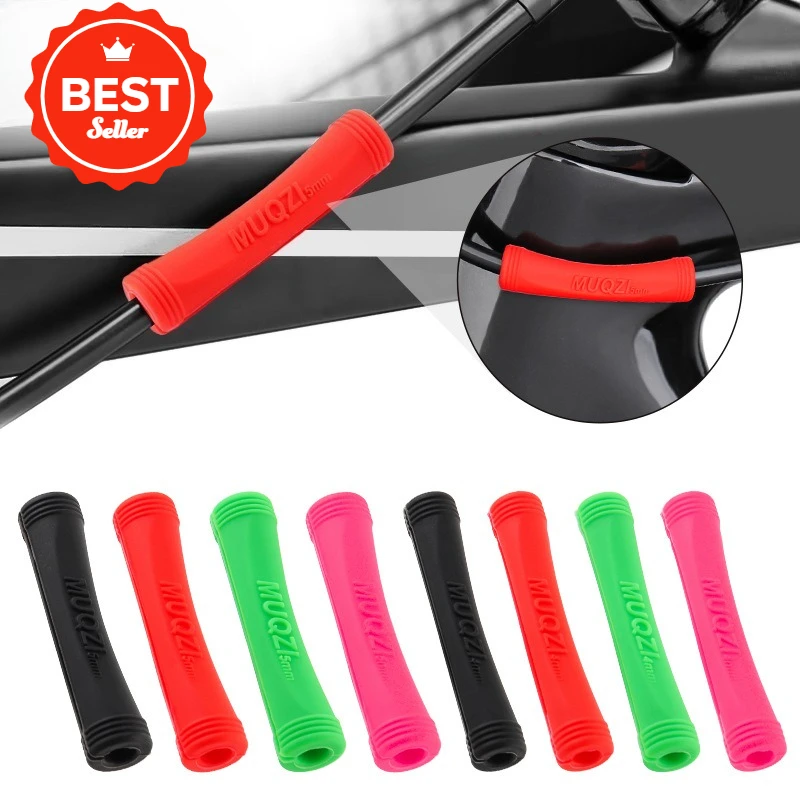 4pc Bicycle Variable Speed Brake Cable Tube Protective Cover Opening Rubber Sleeve Paint Frame Anti-Friction Bicycle Accessories