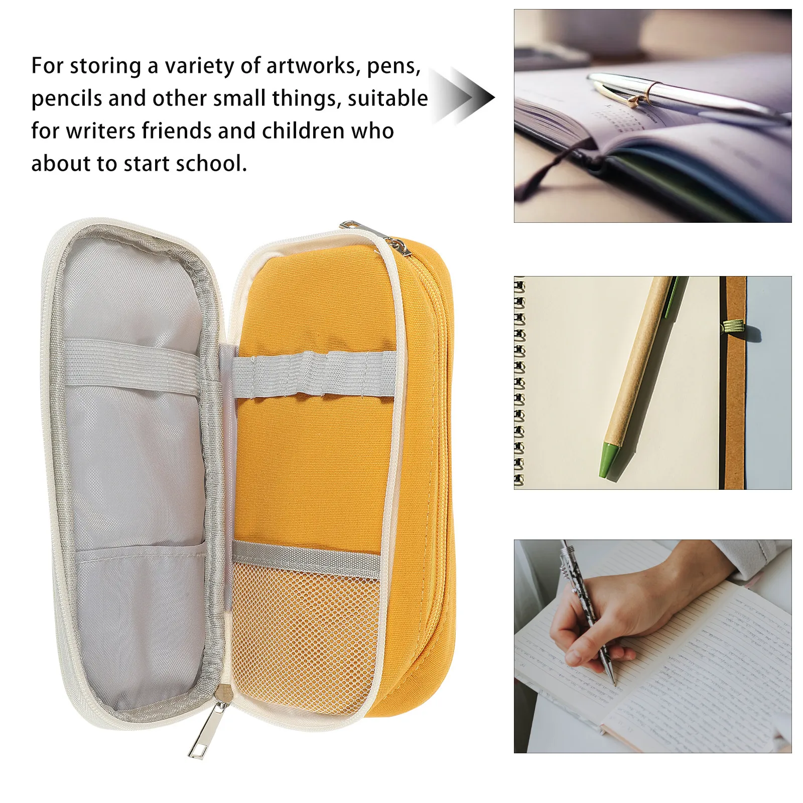Spacious Pencil Pouch Multi-Function Pen Storage Bag Canvas Material Lightweight Yet Large Capacity Ideal for Students Teachers