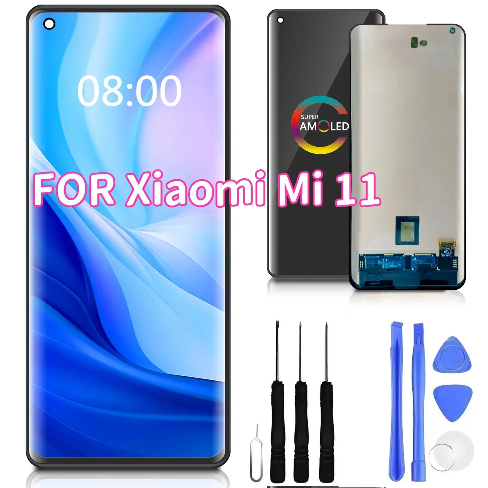 

6.81" AMOLED Display for Xiaomi11 LCD pantalla Display Touch Screen Digitizer for MI 11 M2011K2C, M2011K2G LCD Replacement