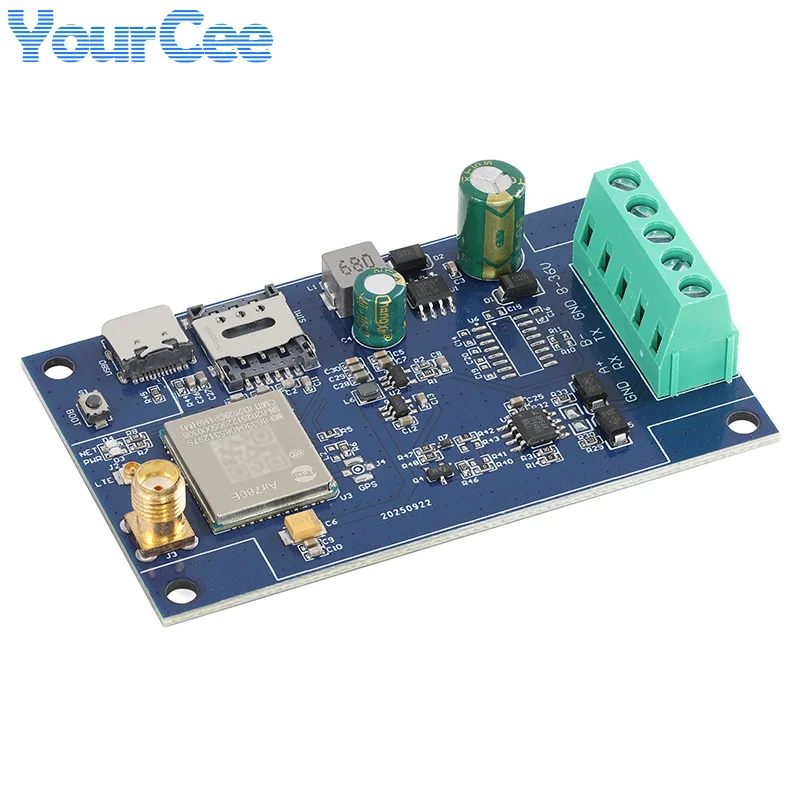 Air780E 4G Full Network Module IoT Serial Communication Data Transmission DTU 4G to RS485 Module Single-Channel 5V Relay
