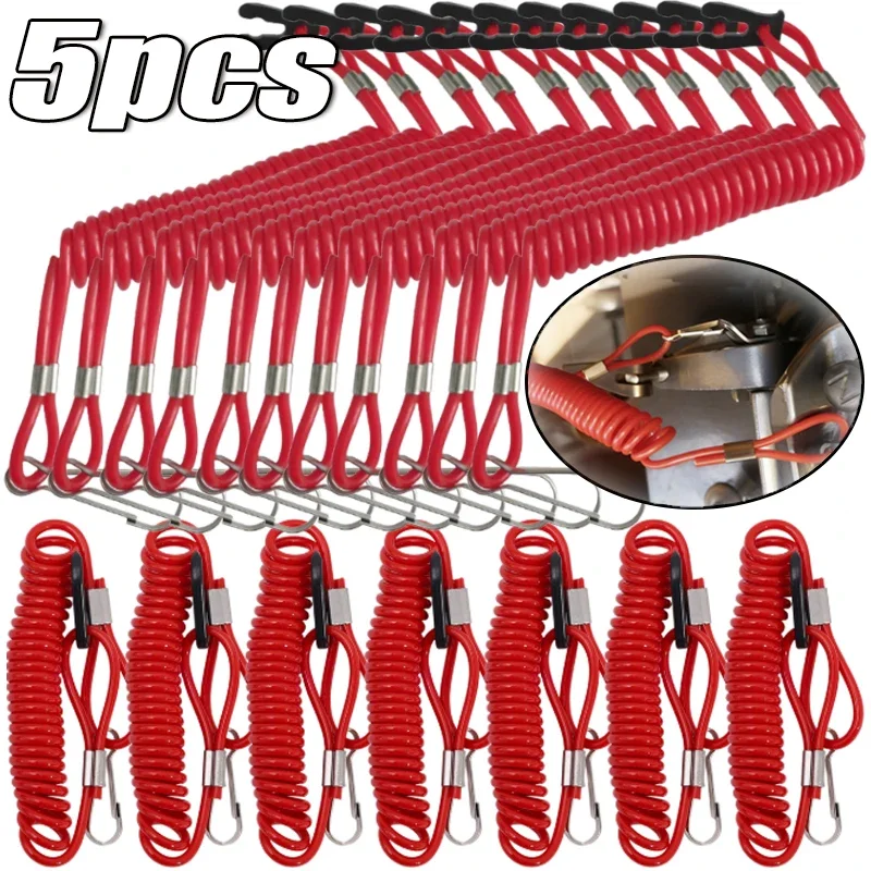 Motorcycle & Lawn Mower Nylon Safety Tether Cord for Outboard Boat Kill Switch Lanyard Motor Engine Stop Rope 1/2/3/5PCS