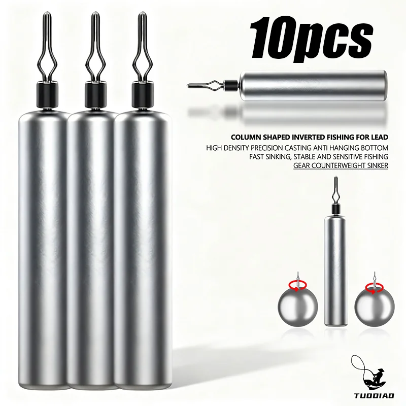 [TUODIAO] Cylindrical Drop Shot Lead Sinker High-Density Casting Fast Sinking Anti-Tangle Lure Fishing Weight