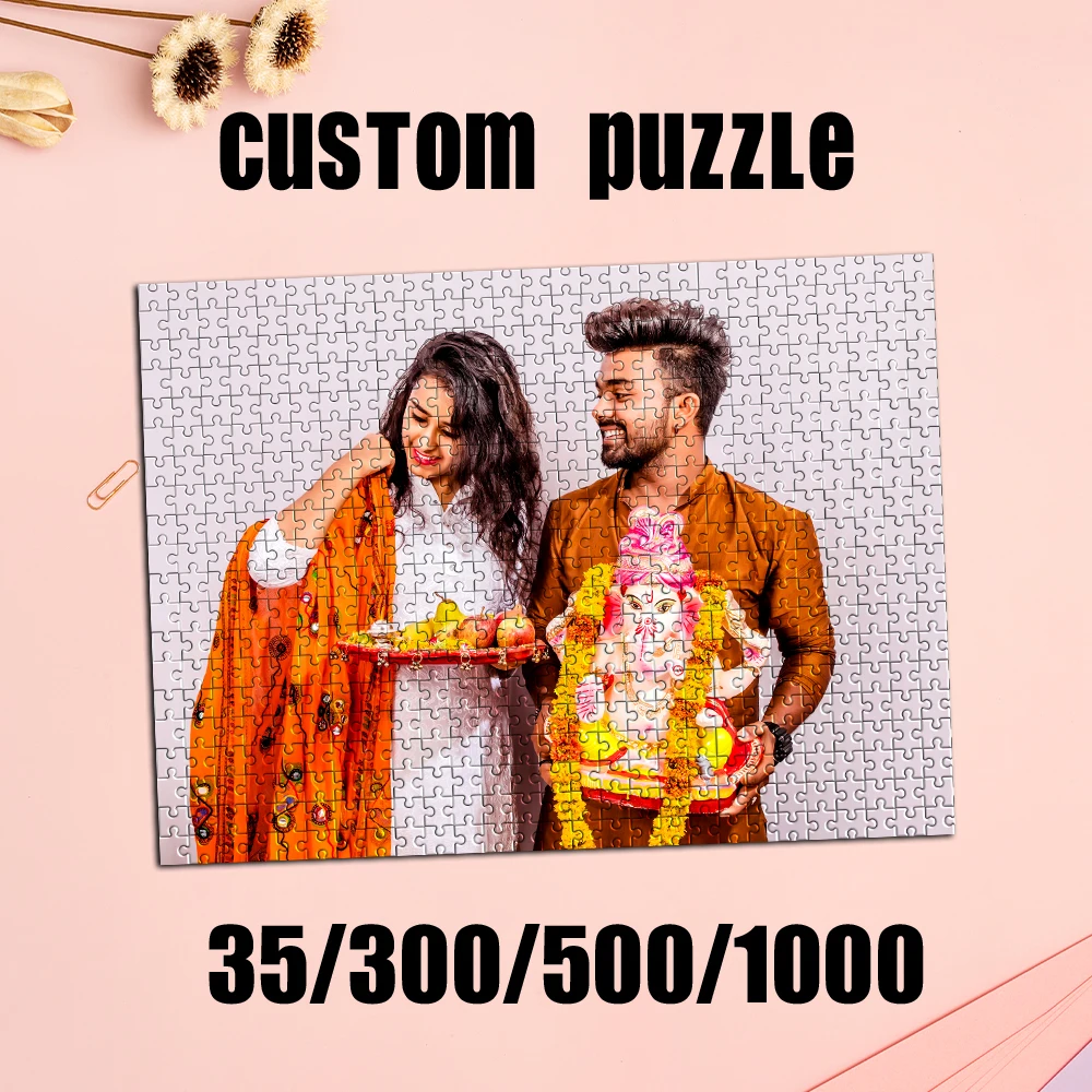 35/300/500/1000pcs Personalized Custom Photo Puzzle wedding photos Customize Diy Toy for Kids Anniversary Festival Best Gift