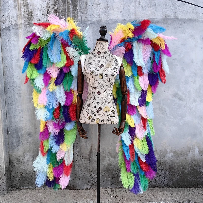 Ostrich hair wings feather props window wedding shooting creative color wall decoration style wall decoration wall