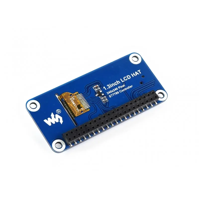 Sombrero de pantalla LCD SPI de 1,3 pulgadas para Raspberry Pi, interfaz SPI de 240x240 píxeles con controlador integrado, pantalla IPS