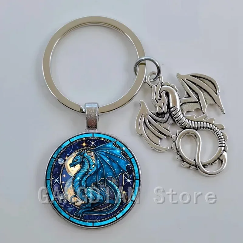 Key Chain Dragon Chinese Loong Cute Glass Pendant Wallet Car Key Chain Wedding Party Creative Gift Dragon Pendant