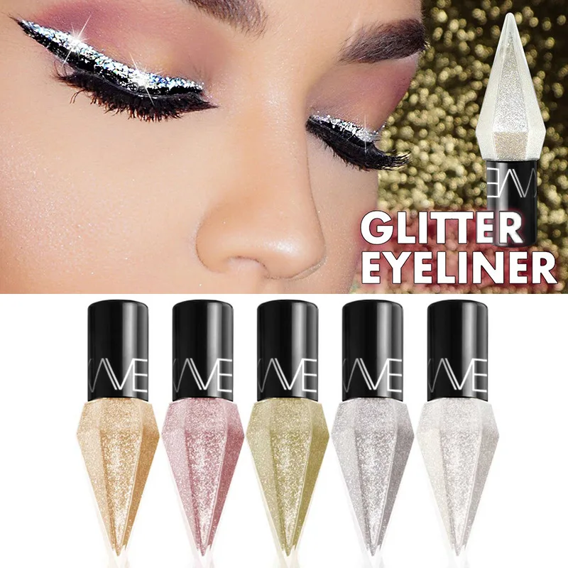 

Shiny EyeLiners Eye Shadow Pearlescent Diamond Waterproof Liquid Sequins Smooth Shiny Eyeliner Liquid Glitter Makeup for Women