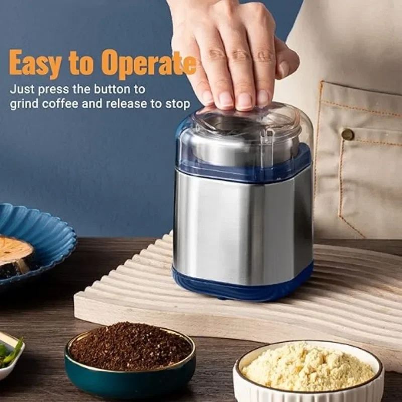 Home Electric Coffee Grinder Multifunctional Spice Grinder Stainless Steel Blade Grinder Fine Powder Easy Touch Operate Home Use