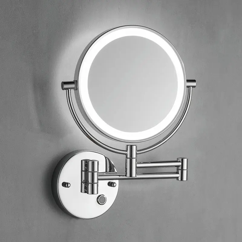 

Hotel wall hanging with lamp mirror bathroom telescopic double-sided non-punching
