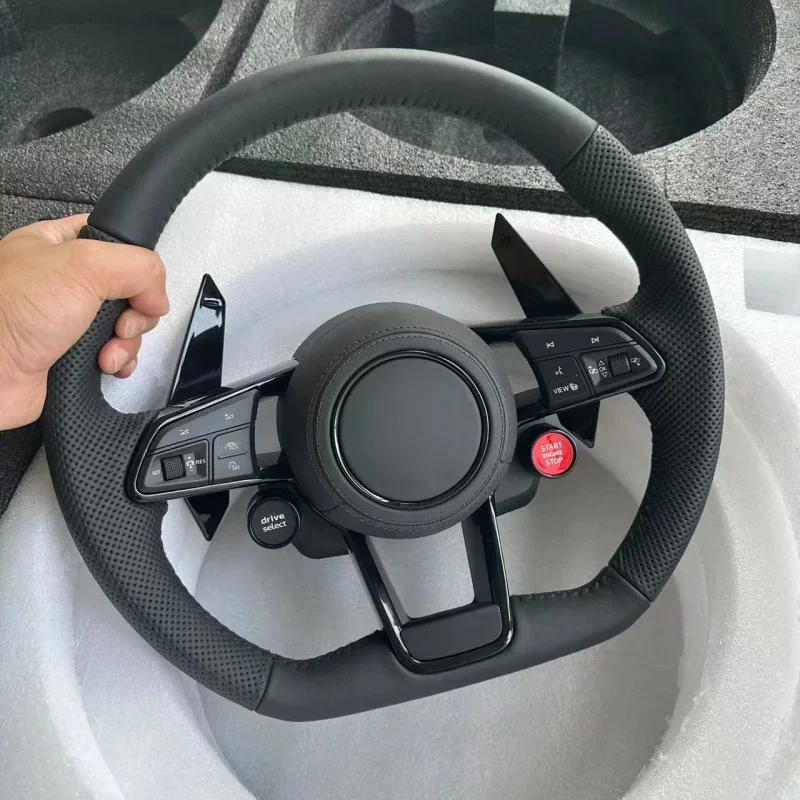 Full Black Leather Steering Wheel For Volkswagen VW Golf Mk7 GTI Golf R Polo GTE Passat Jetta Customizable Sports Steering Wheel
