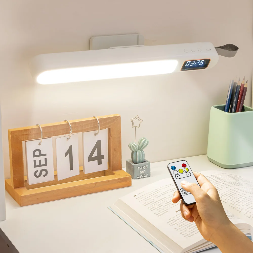 

Cool Magnetic Desk Lamp Led School Dormitory Study Desk Lamp Smart Time Clock Reading Rotatable Remote Control Nightlight