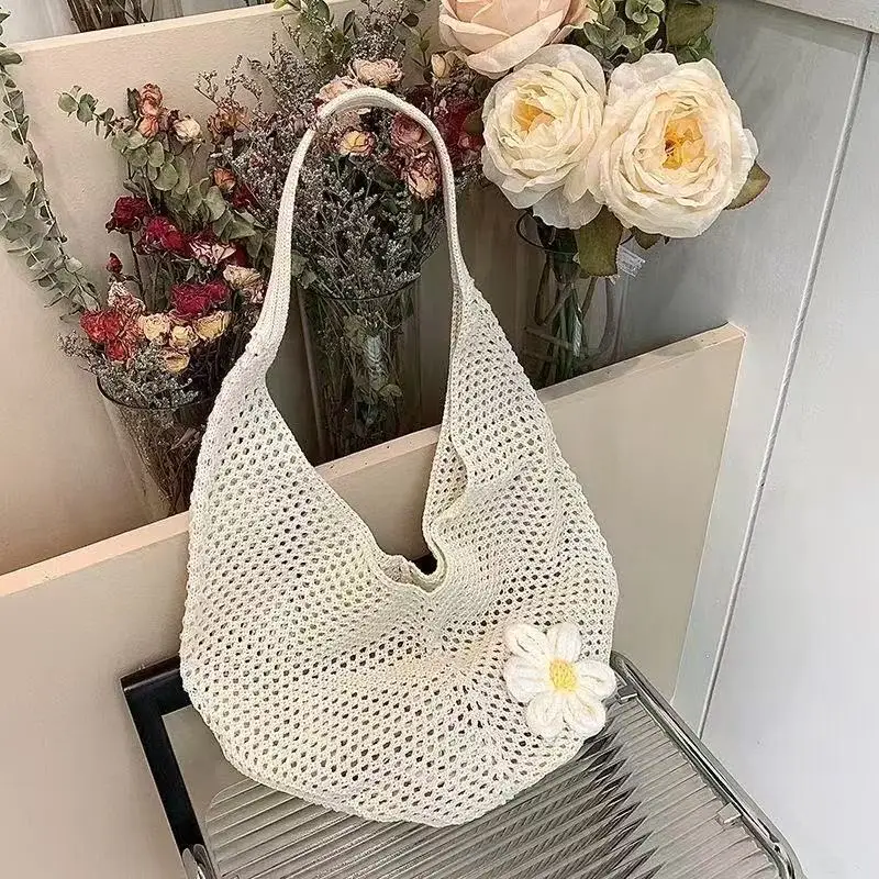 bolsa-de-tecido-para-mulheres-2025-nova-versao-coreana-bolsa-de-ombro-estilo-preguicoso-malha-flor-oca-bolsa-de-praia-сумка