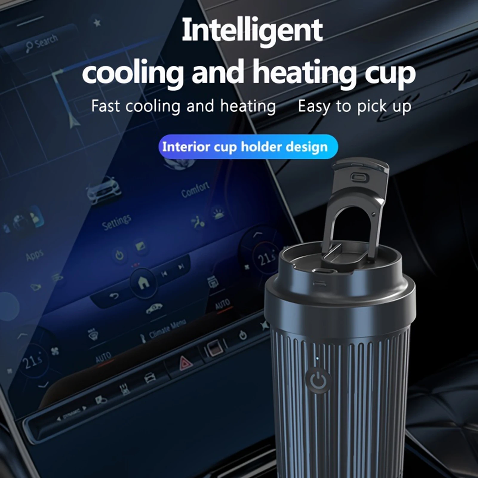 Smart Cooling and Heating Cup for Car Corrosion-resistant Safe Materials Drink Container Enjoy Your Drink on the Road