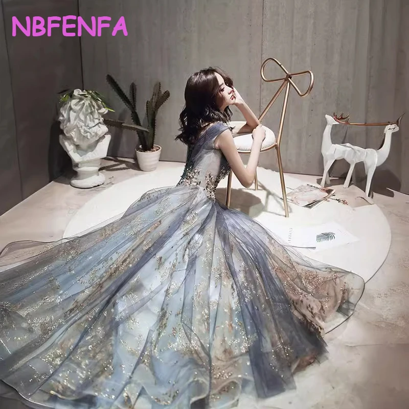 

NBFENFA Luxury Sequined Long Evening Prom Dress for Women Summer 2024 Elegant Slim Formal Birthday Party Dresses Vestidos