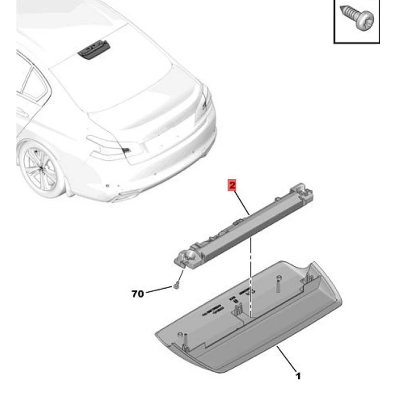 Car High-Position Brake Light Assembly Third Brake Light For Dongfeng Peugeot 408 Citroen C5 DS5LS 9670484980