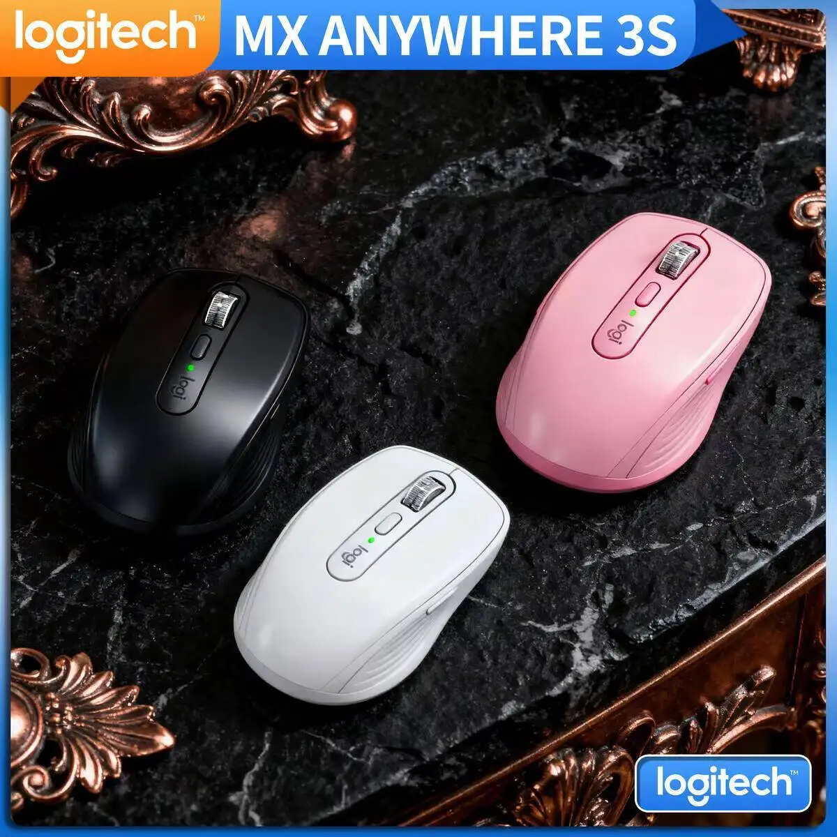 

Pro MX Anywhere 3S Mouse - 8K DPI, Hyper-Scroll, Multi-OS Compatibility, Ideal for Market Trip & On-Site Work