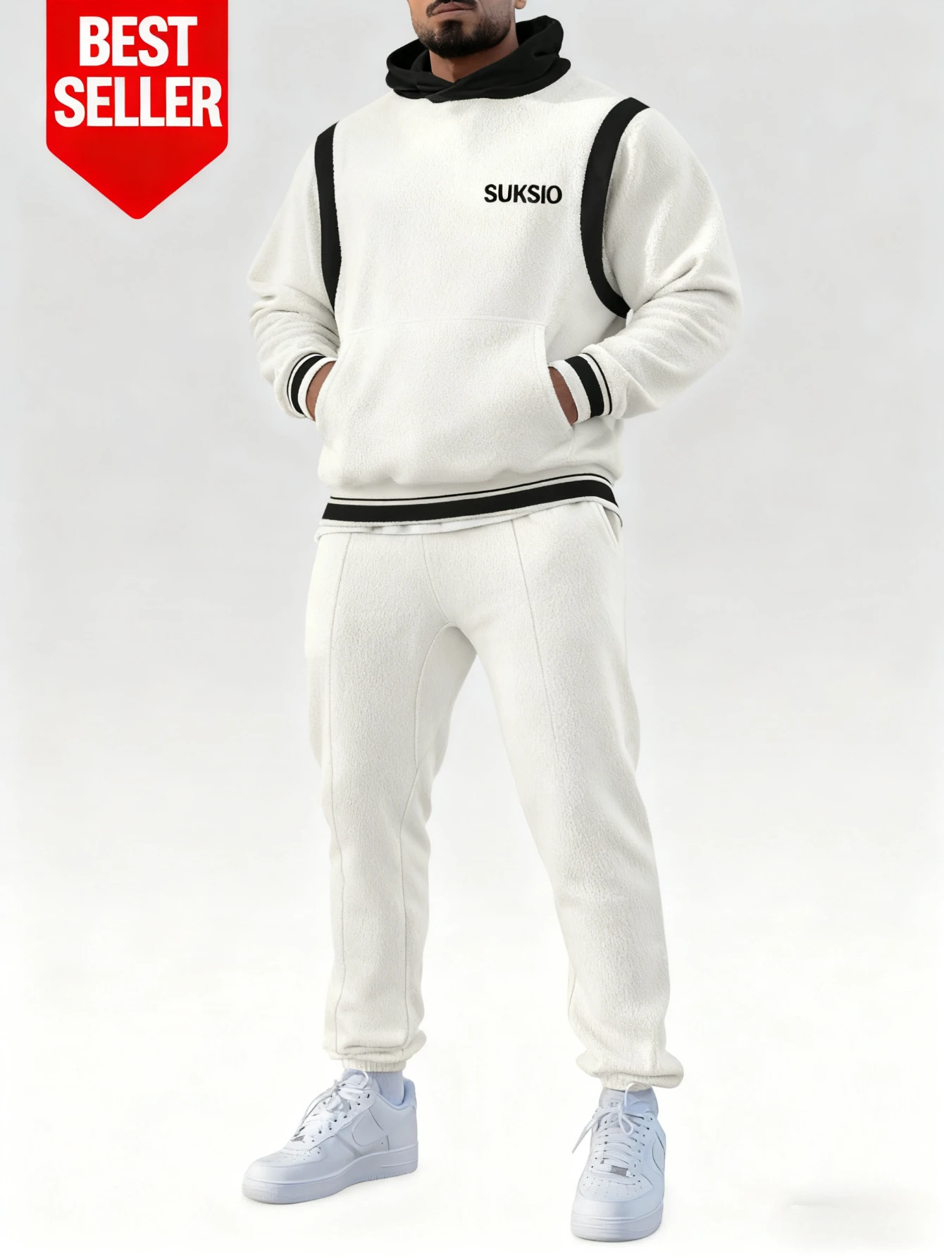 

Men's 2-piece set, fashionable hoodie paired with loose casual pants | comfortable and warm fabric, men's hoodie set.