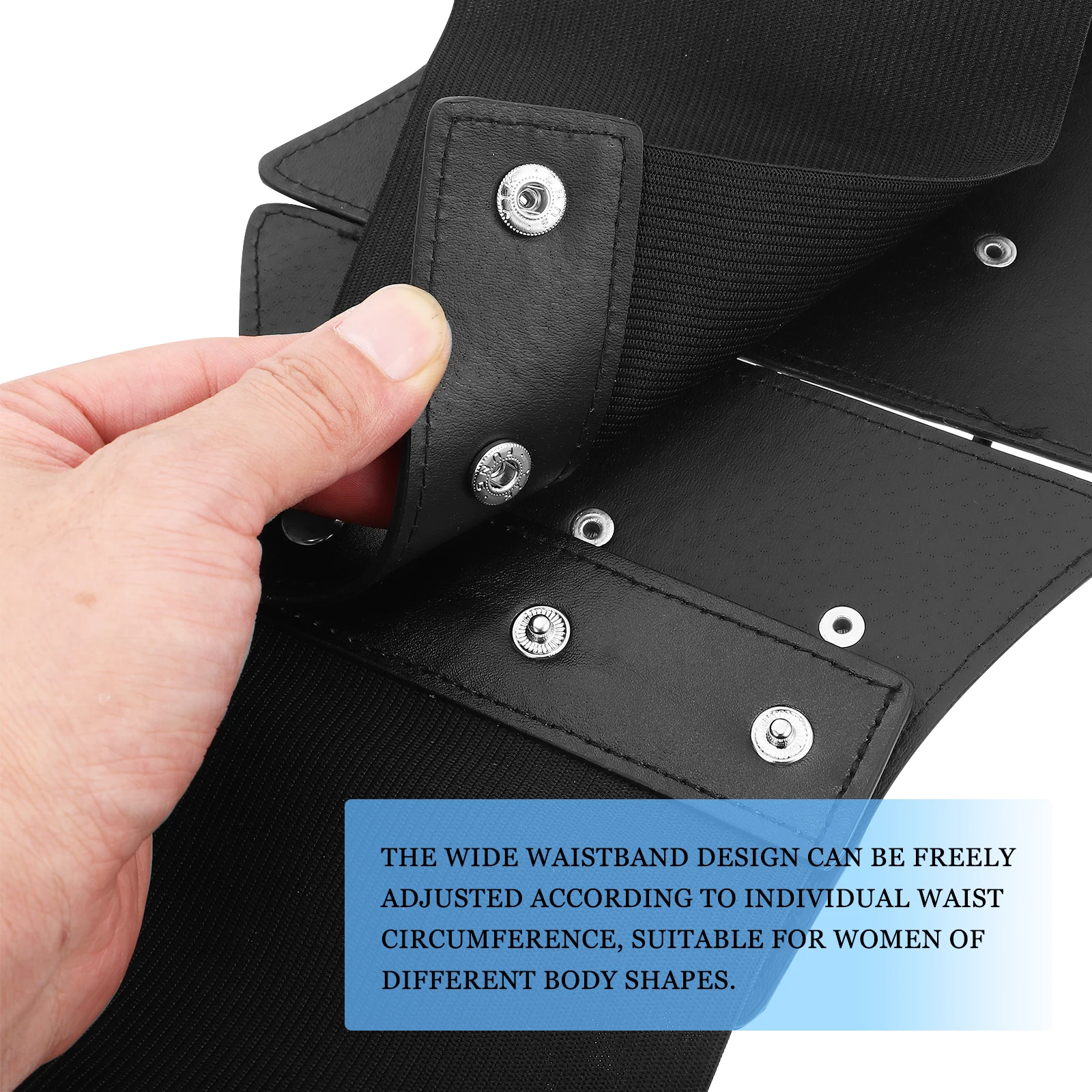 

2 Pcs Waist Belt 60 80cm Adjustable PU Corset Dress Belts For Women Black Circle Heart Waist B For Dress Design Cinch B