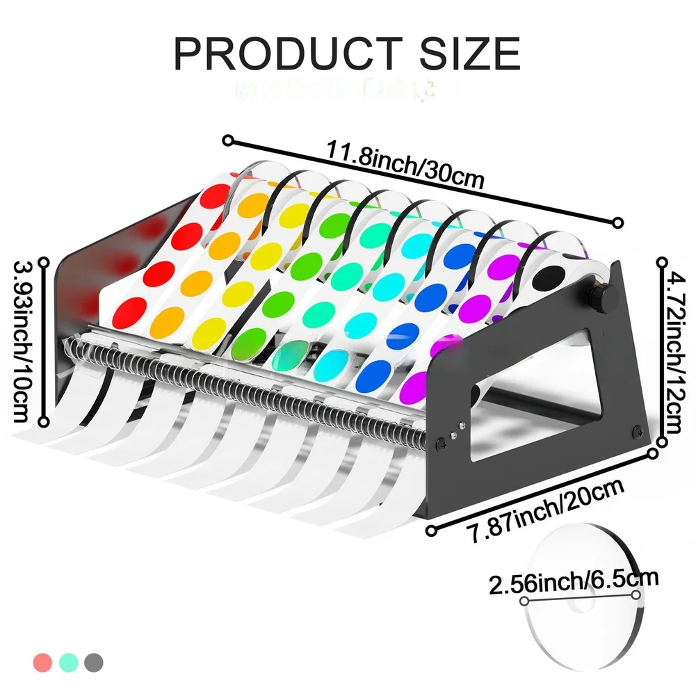 Sticker Dispenser and Storage Rack with 9 Compartments Supporting Efficient Organization and Convenient Pull-to-Peel Use