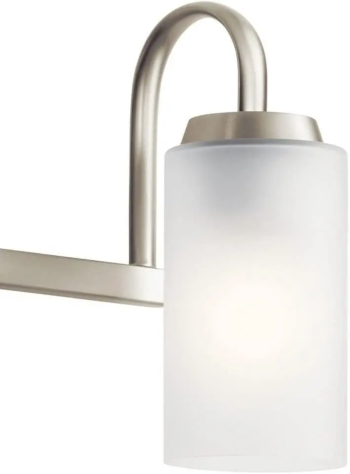 Kennewick™ 3 Light Vanity Light With Etched Glass In Black