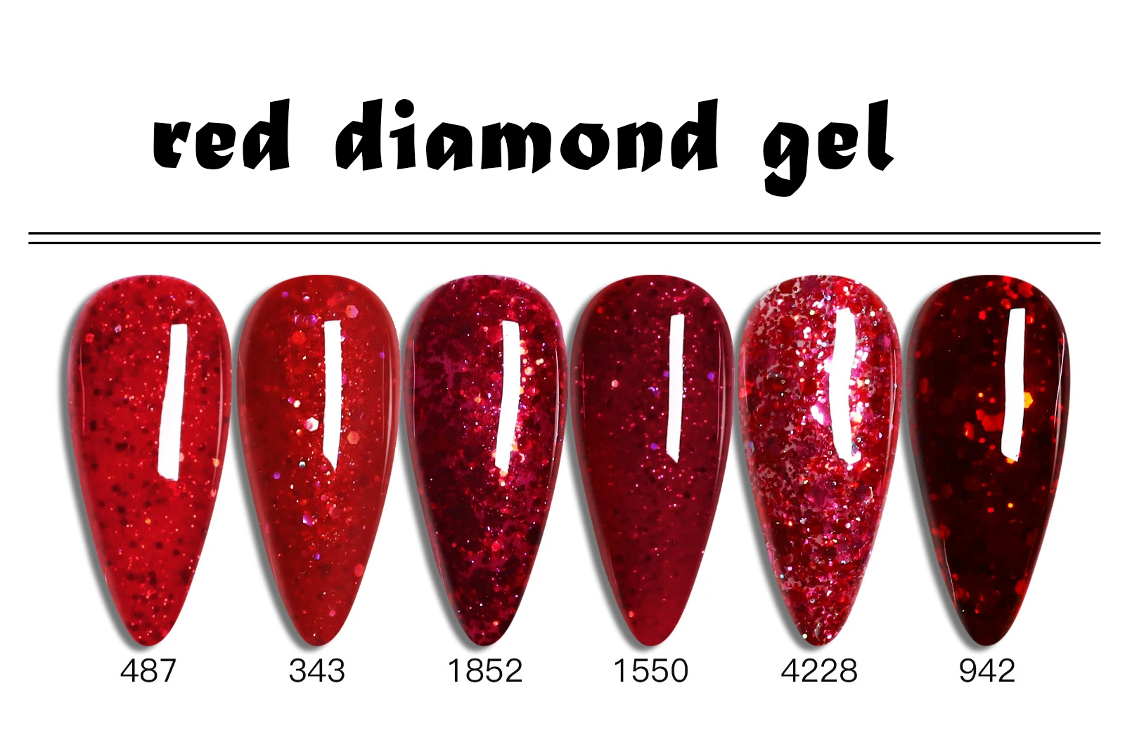 Ibdgel 6 Pcs /set Red Nails Gel Polish Brilliant One Month long-lasting for nail manicure