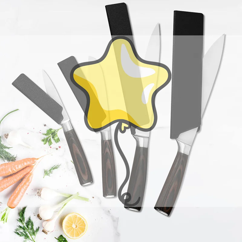 Black Plastic Kitchen Knife Blade Protector For 3.5-10 Inch Knife Cases Eco-Friendly Material New High Quality Practical